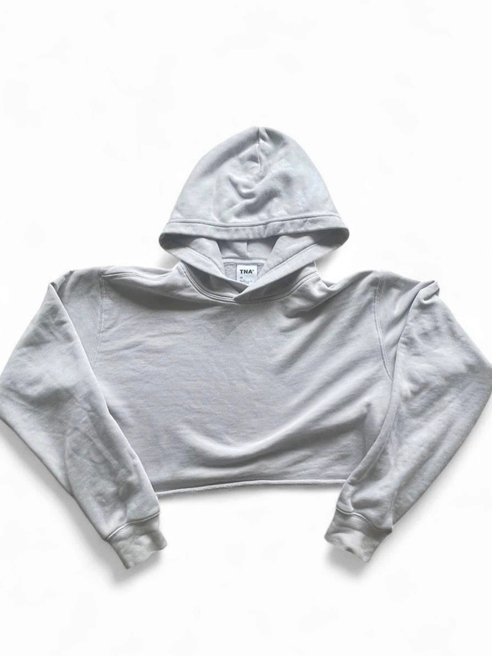 Aritzia 'The Perfect Crop Hoodie Light' TNA | SIZE XS | l Chrome Heather Grey